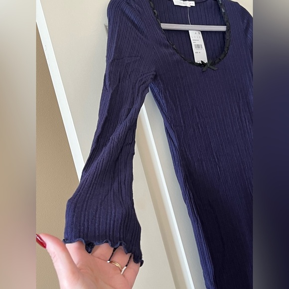 NWT Lush Brand Navy Stretchy Bodycon Dress Women’s size medium - Picture 6 of 15